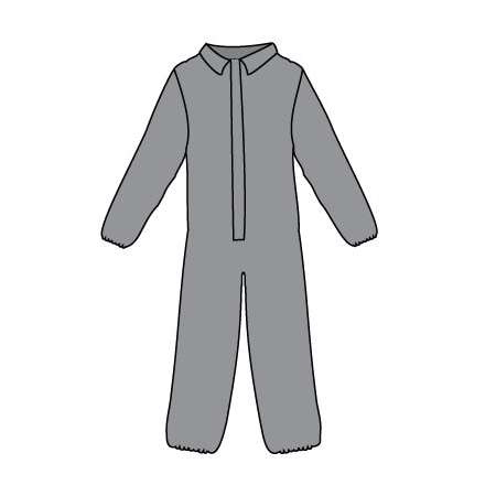 Kappler Disposable Coverallss, L/XL, Gray, 12 PK Z2B417GYLGXL